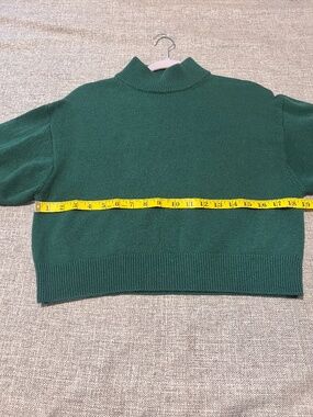 Wilfred Free Aritzia Merino Wool Blend Cropped Mock Neck Sweater Green Small